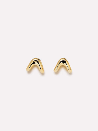 14K Gold Plated Open C Shape Statement Huggie Hoops Earrings For Women Ana Luisa Vivienne