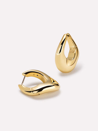 14K Gold Plated Open C Shape Statement Oversized Earrings For Women Ana Luisa Samara