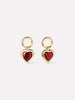 14K Gold Plated Red Cubic Zirconia Pull On Earring Charms For Women Ana Luisa Red Heart Charms