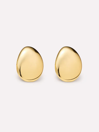 14K Gold Plated Statement Oversized Stud Earrings For Women Ana Luisa Pebble Studs