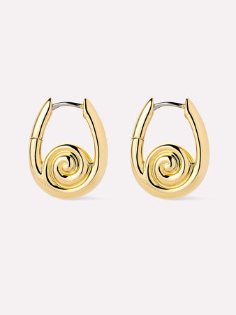 Gold Statement Earrings - Ariel Hoops