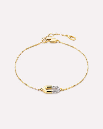 Gold Charm Bracelet - Blake Bracelet Micropave