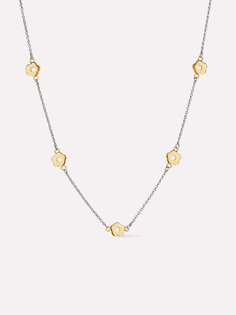 Flower Necklace - Rowena Necklace Two Tone