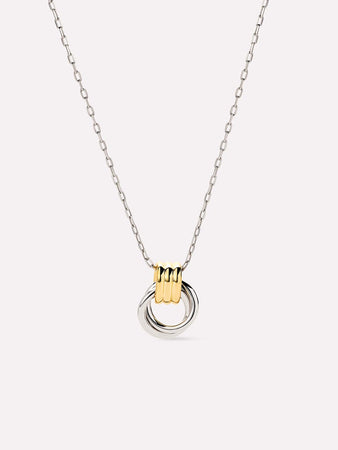 14K Gold Rhodium Plated Lobster Clasp Two Tone Circle Pendant Necklaces For Women Ana Luisa Palmer