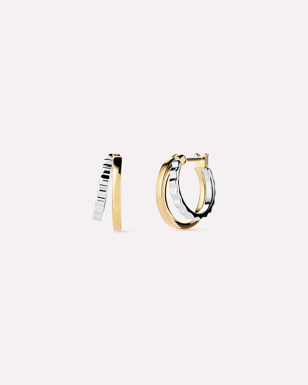 14K Gold Rhodium Plated Sterling Silver Two Tone Hoop Earrings For Women Ana Luisa Toda Two Tone