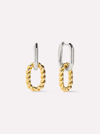 Drop Earrings - Ash Double Mini Two Tone