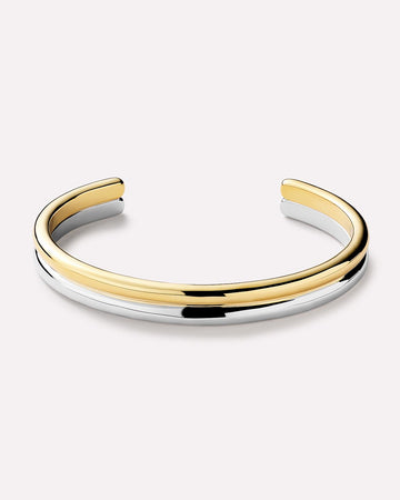 14K Gold Rhodium Plated Two Tone Cuff Bracelets For Women Ana Luisa Arlo Double Two Tone