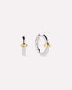 14K Gold Rhodium Plated Two Tone Edgy Hoop Earrings For Women Ana Luisa Cyrus