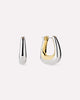 14K Gold Rhodium Plated Two Tone Hoop Earrings For Women Ana Luisa Dakota Two Tone
