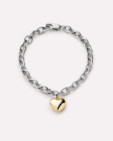 14K Gold Rhodium Plated Two Tone Love Lev Heritage Statement Chain Bracelet For Women Ana Luisa Lev Bracelet Two Tone
