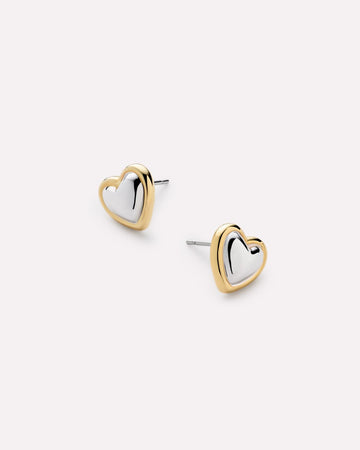 14K Gold Rhodium Plated Two Tone Love Lev Heritage Statement Stud Earrings For Women Ana Luisa Lev Studs Two Tone
