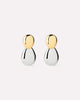 14K Gold Rhodium Plated Two Tone Pebble Statement Drop Earrings For Women Ana Luisa Pebble Earrings Two Tone