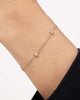 Solid Yellow Gold - Two Tone Heart Station Bracelet