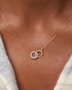 10K Solid Gold Diamond Links Circle Pendant Necklaces For Women Ana Luisa Duo Links Diamond Necklace