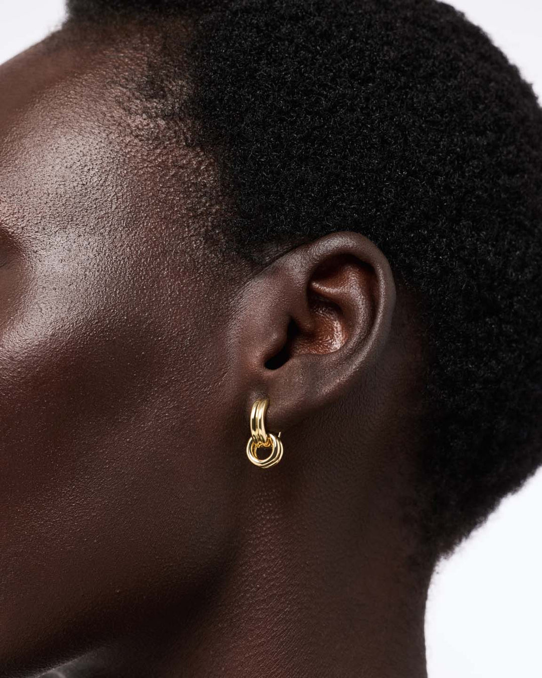 Huggie Earrings - Asher Drop Gold