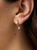 14K Gold Plated Cubic Zirconia Pull On Earring Charms For Women Ana Luisa Round Floating Stone Charms