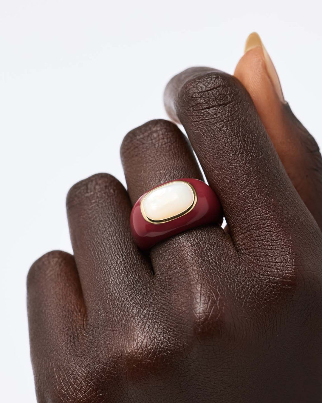 Statement Ring - Lennon Red Mother of Pearl