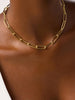 14K Gold Plated Lobster Clasp Statement Paperclip Chain Necklaces For Women Ana Luisa Aspen