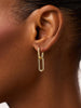 14K Gold Plated Open C Shape Double Hoop Drop Earrings For Women Ana Luisa Carson