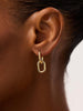 14K Gold Plated Open C Shape Small Double Hoop Drop Earrings For Women Ana Luisa Rox Mini Double