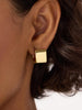 14K Gold Plated Open C Shape Square Huggie Hoops Earrings For Women Ana Luisa Aubrey