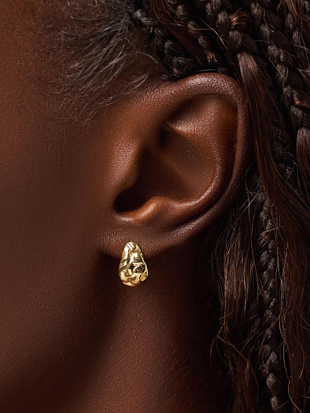 Gold Huggie Hoop Earrings - Sarah Huggie Studs