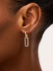 14K Gold Rhodium Plated Open C Shape Double Hoop Drop Earrings For Women Ana Luisa Carson Two Tone