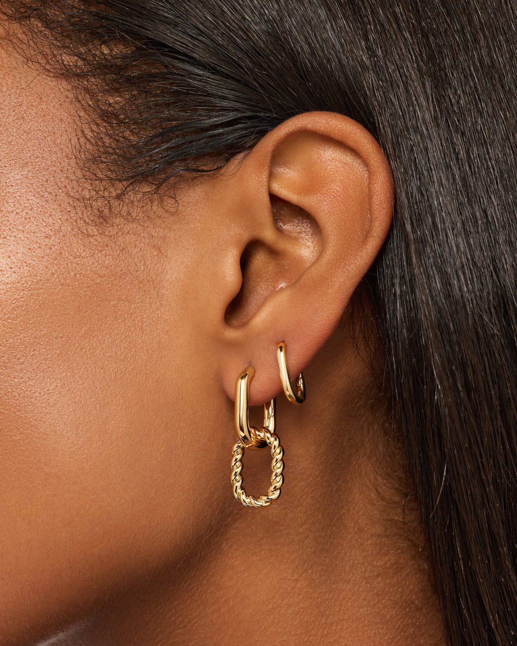Ana Luisa Jewelry Earrings Drop Double Hoop Earrings Ashley Gold