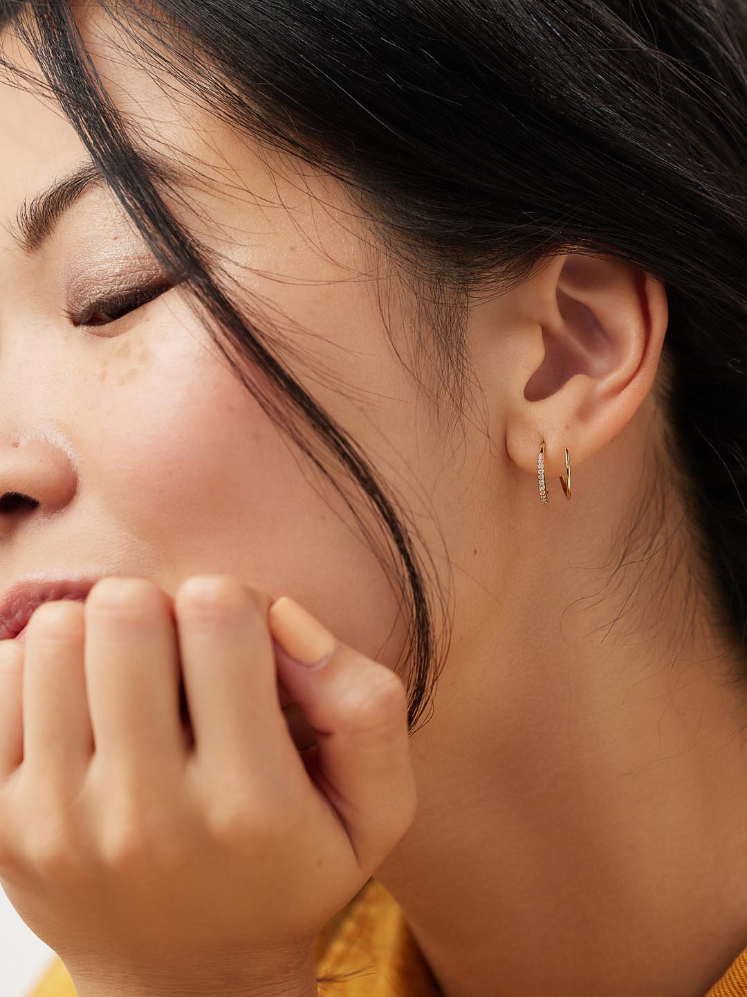 Double Hoop Earrings - Harley Pave