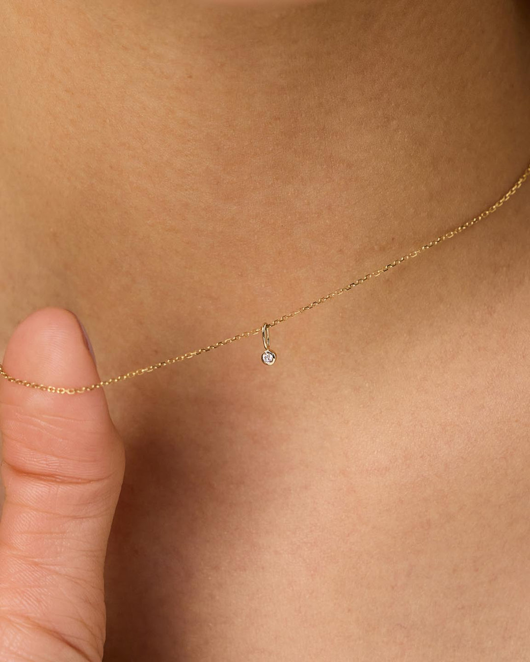 Ana Luisa Jewelry Necklace Charms Birthstone Gold Mini Birthstone Charm April Birthstone Gold Mini Diamond Charm Solid Gold