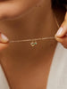 Gold Pendant Necklace - Gold Heart and Stone Necklace