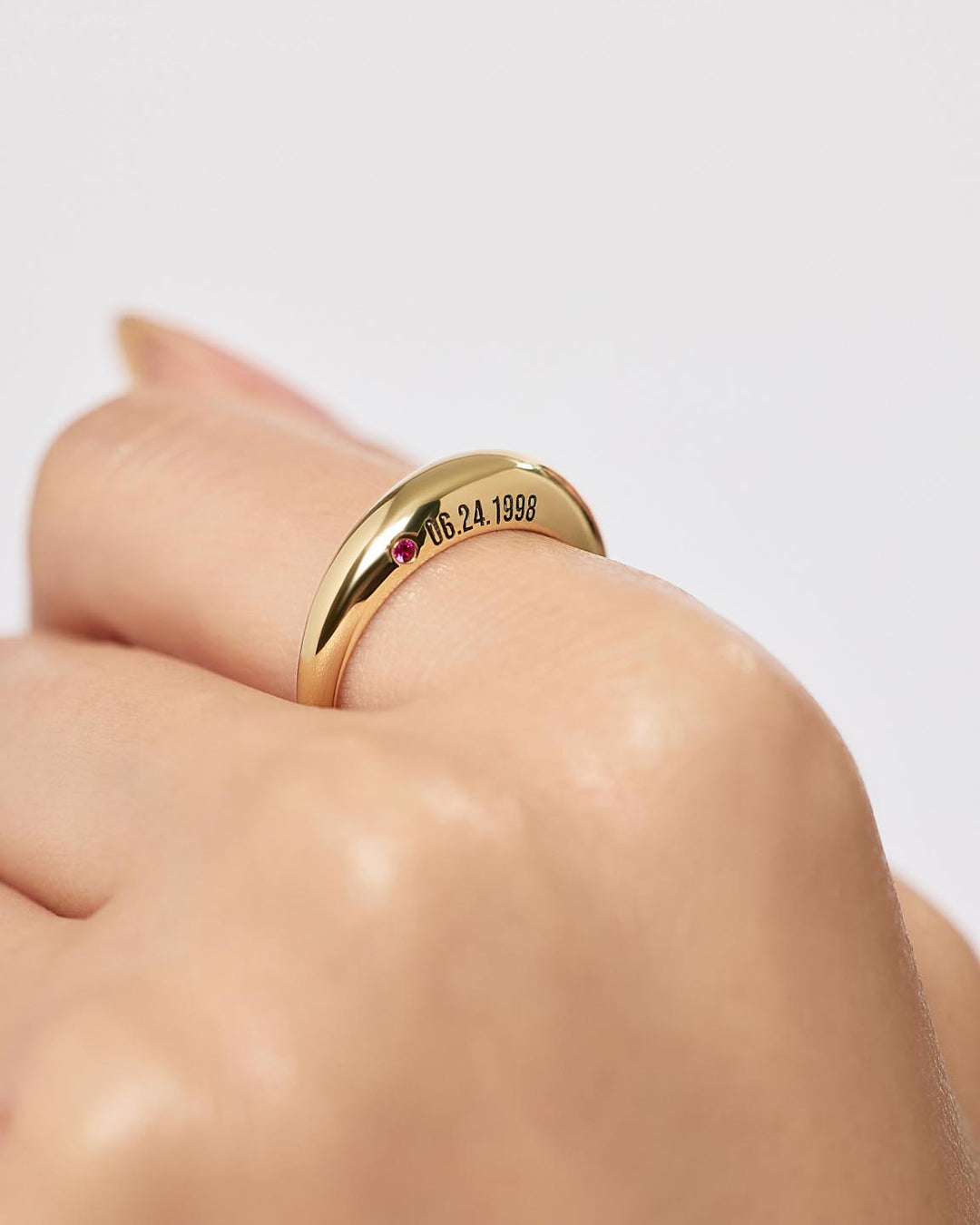 Birthstone Ring - Personalized Dome Ring
