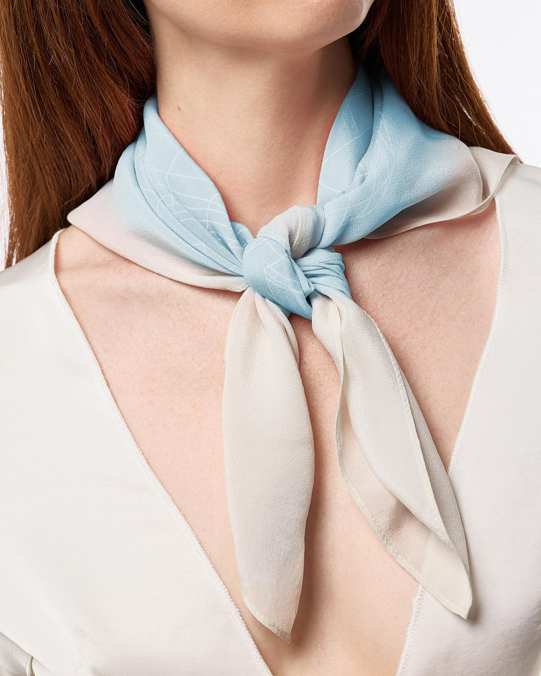 Blue Silk Scarf - Flora Silk Scarf