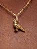 Solid Yellow Gold - Pigeon Charm Necklace
