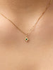 Solid Gold Birthstone Emerald Spring Ring Clasp Pendant Necklaces  For Women Ana Luisa Emerald Flower Charm Necklace