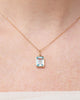 Solid Yellow Gold - Blue Topaz Spritz Charm