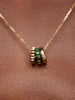 Solid Yellow Gold - Emerald Zeno Charm Necklace