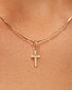 Solid Yellow Gold - Diamond Cross Necklace