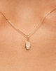 Solid Yellow Gold - Diamond Hamsa Necklace