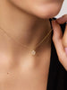 Gold Pendant Necklace - Flower Floating Diamond Necklace