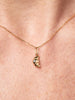 Solid Yellow Gold - Croissant Charm Necklace