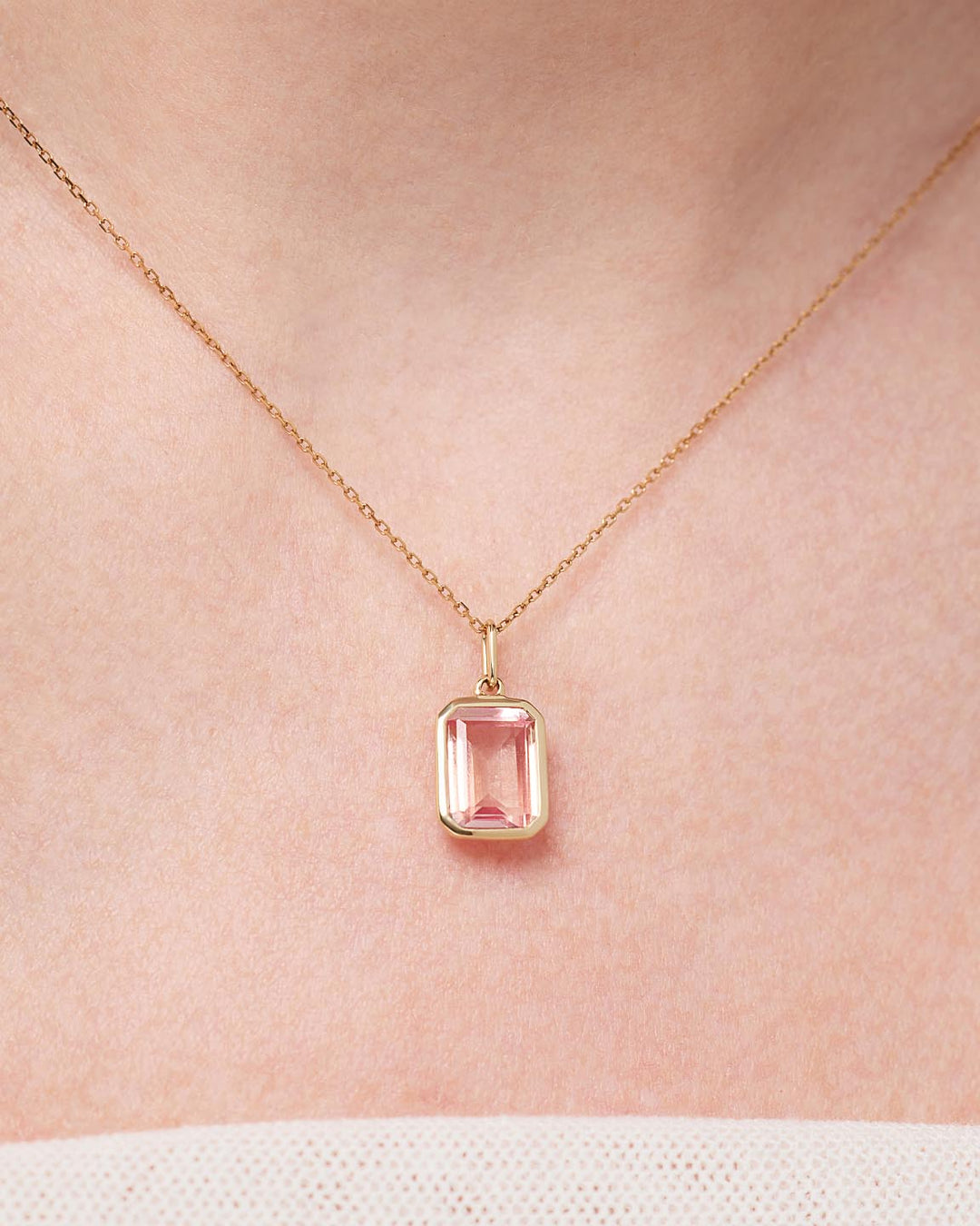 Solid Yellow Gold - Light Pink Sapphire Spritz Charm