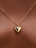 Solid Yellow Gold - Medium Heart Charm Necklace