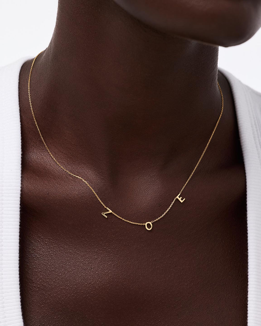 Solid Yellow Gold - Custom Initial Station Necklace