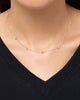 Solid Yellow Gold - Two Tone Heart Station Necklace