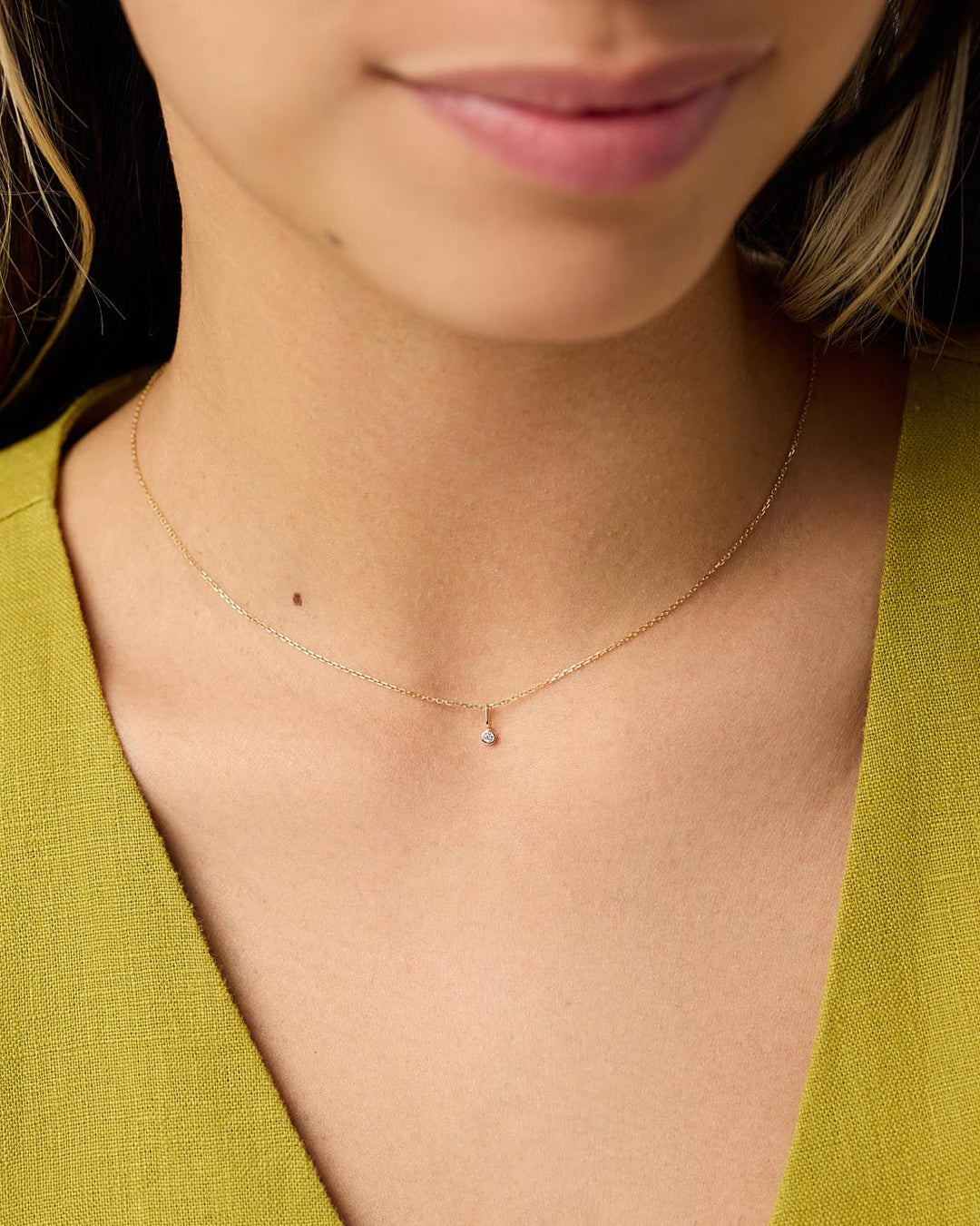 Ana Luisa Jewelry Necklace Charms Birthstone Gold Mini Birthstone Charm April Birthstone Gold Mini Diamond Charm Solid Gold