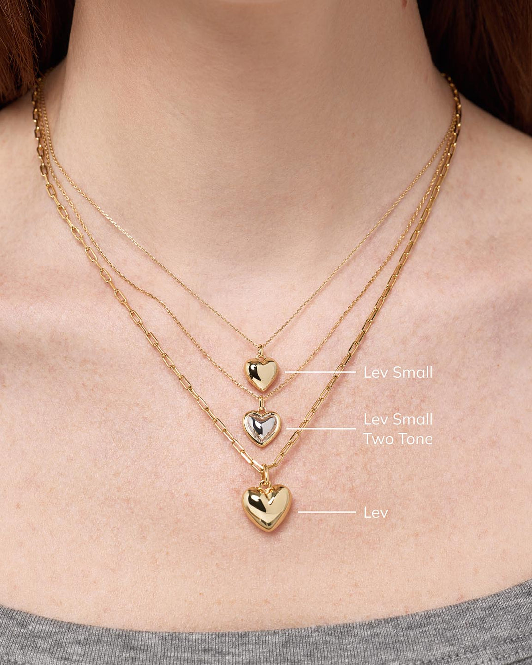 Gold Pendant - Lev Small Two Tone