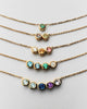 Solid Yellow Gold - 4 Stone Birthstone Necklace
