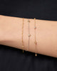 Solid Yellow Gold - Two Tone Heart Station Bracelet