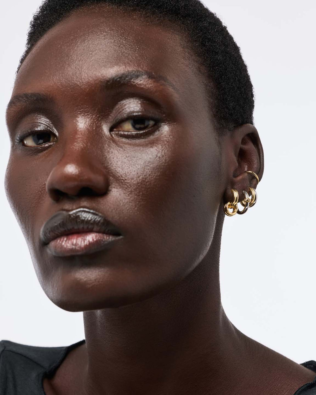 Huggie Earrings - Asher Drop Gold